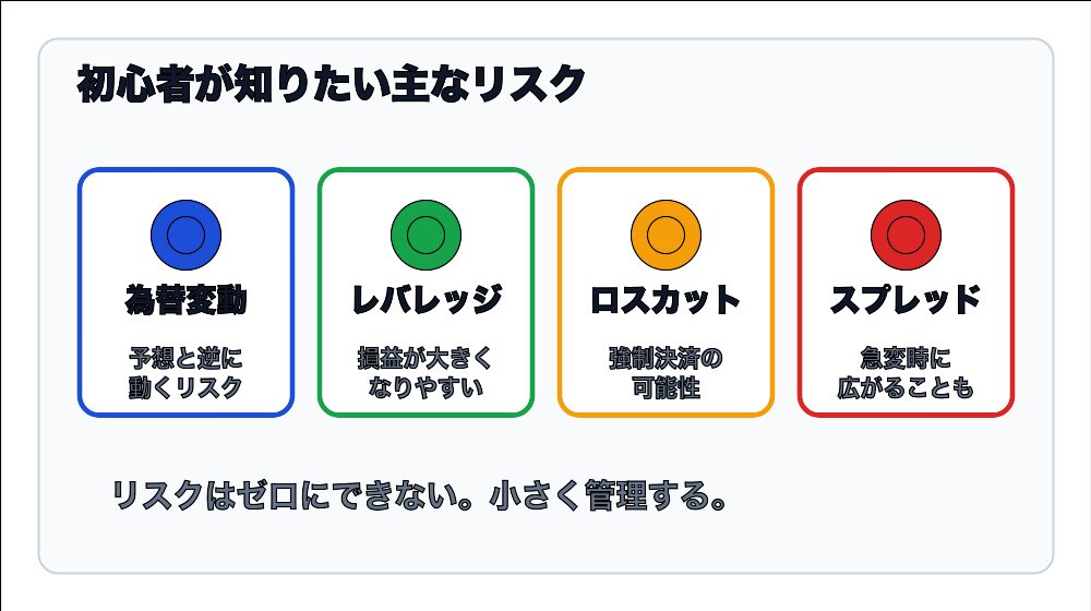 FX初心者が知りたい主なリスクの図